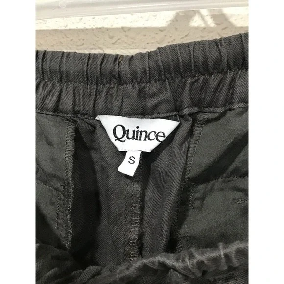 Quince Cotton Linen Twill Straight Leg Pant Charcoal Women's S Ankle Relaxed Fit - Picture 5 of 8